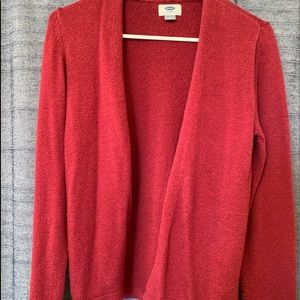 Red cardigan